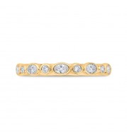 Shah Luxury 14K Yellow Gold Round Diamond Wedding Band