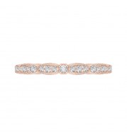 Shah Luxury 14K Rose Gold Round Diamond Vintage Wedding Band