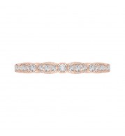 Shah Luxury 14K Rose Gold Round Diamond Vintage Wedding Band