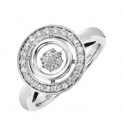 Gems One 10KT White Gold & Diamond Rhythm Of Love Fashion Ring  - 1/4 ctw