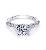 Gabriel & Co. 14k White Gold Contemporary Straight Engagement Ring