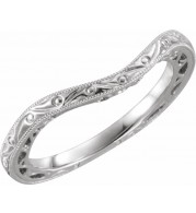 14K White Design-Engraved Band