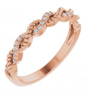 14K Rose .08 CTW Diamond Stackable Ring