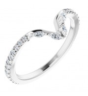 14K White 1/4 CTW Diamond French-Set Matching Band