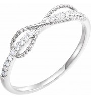 14K White 1/10 CTW Diamond Infinity-Inspired Ring