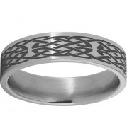 Titanium Flat Band with Knot Laser Engraving