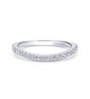 Gabriel & Co. 14k White Gold Contemporary Curved Wedding Band