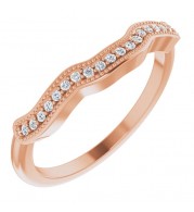 14K Rose .08 CTW Diamond Matching Band