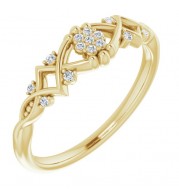 14K Yellow .06 CTW Diamond Vintage-Inspired Ring