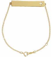 14K Yellow Pierced Cross Bar 6 1/2-7 1/2 Bracelet