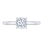 Shah Luxury 14K Two-Tone Gold Cushion Cut Diamond Solitaire Engagement Ring (Semi-Mount)