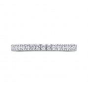 Shah Luxury 14K White Gold Round Cut Diamond Wedding Band