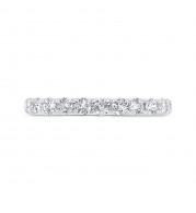 Shah Luxury 14K White Gold Round Cut Diamond Wedding Band