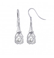 Imperial Pearl Sterling Silver Freshwater Pearl Lace Earrings