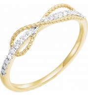 14K Yellow 1/10 CTW Diamond Infinity-Inspired Ring