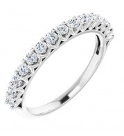 14K White 2 mm Round 1/2 CTW Diamond Anniversary Band