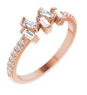 14K Rose 1/3 CTW Diamond Scattered Ring