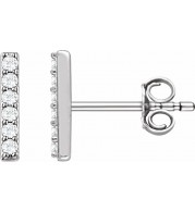 Platinum 1/10 CTW Diamond Bar Earrings