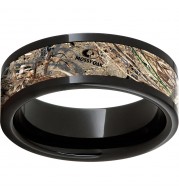 Black Diamond Ceramic Pipe Cut Band with Mossy Oak Duck Blind Inlay
