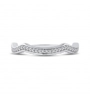 Shah Luxury Platinum Round Cut Diamond Half-Eternity Wedding Band