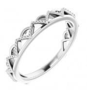 14K White Stackable Crown Ring