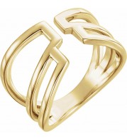 14K Yellow Negative Space Ring