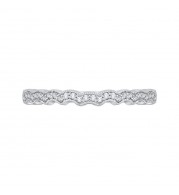 Shah Luxury 14K White Gold Round Diamond Wedding Band
