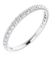 14K White 1/3 CTW Diamond French-Set Anniversary Band
