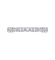 Shah Luxury 14K White Gold Round Diamond Eternity Wedding Band