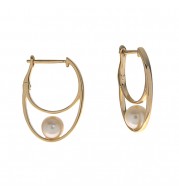 Imperial Pearl 14K Yellow Gold Freshwater Pearl Earring
