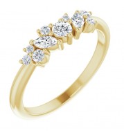 14K Yellow 1/3 CTW Diamond Multi-Shape Ring