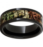 Black Diamond Ceramic Pipe Cut Band with Mossy Oak Break-Up Infinity Inlay
