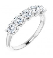 14K White 1 CTW Diamond Anniversary Band
