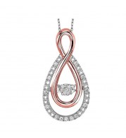 Gems One 10KT Pink Gold & Diamond Stunning Neckwear Pendant  - 1/10 ctw