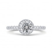 Shah Luxury 14K White Gold Diamond Engagement Ring (Semi-Mount)