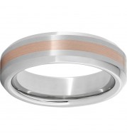 Serinium Beveled Edge Band with a 2mm 14K Rose Gold Inlay