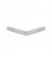 Shah Luxury 14K White Gold Round Diamond Wedding Band