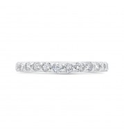 Shah Luxury 14K White Gold Round Diamond Wedding Band