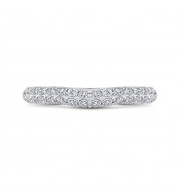 Shah Luxury 14K White Gold Round Diamond Half-Eternity Wedding Band