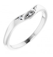 14K White .01 CTW Diamond Matching Band for Round Ring