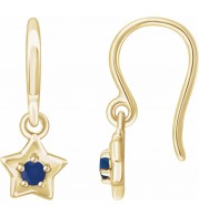 14K Yellow 3 mm Round September Youth Star Birthstone Earrings