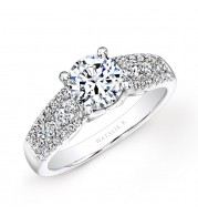 18k White Gold Prong and Channel White Diamond Engagement Ring