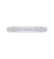 Shah Luxury 14K White Gold Diamond Wedding Band with Euro Shank