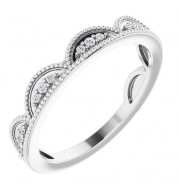 14K White 1/8 CTW Diamond Stackable Ring