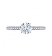 Shah Luxury 14K Two-Tone Gold Round Diamond Engagement Ring (Semi-Mount)