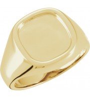14K Yellow 12 mm Square Signet Ring