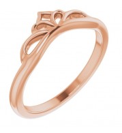 14K Rose Stackable Crown Ring