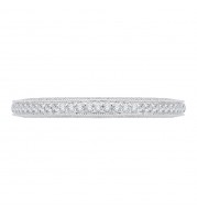 Shah Luxury 14K White Gold Round Diamond Wedding Band