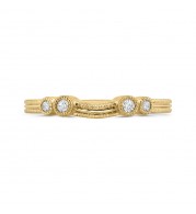 Shah Luxury 14K Yellow Gold Round Diamond Wedding Band