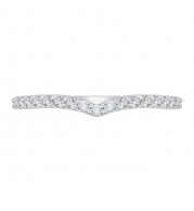 Shah Luxury 14K White Gold Round Diamond Wedding Band